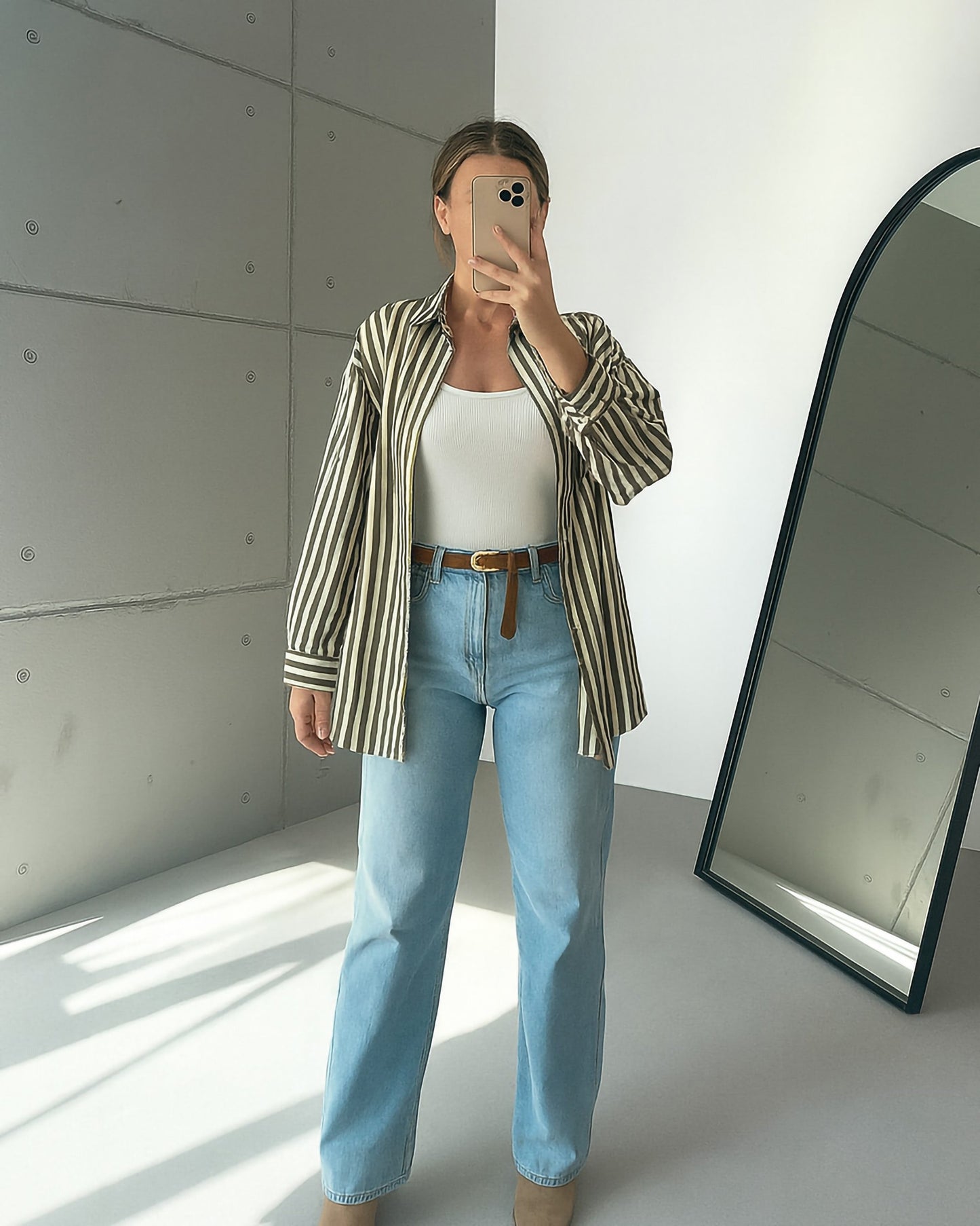 Classic Striped Cotton Shirt | Burgundy - Eva Fashion - Online Clothing Store for Women