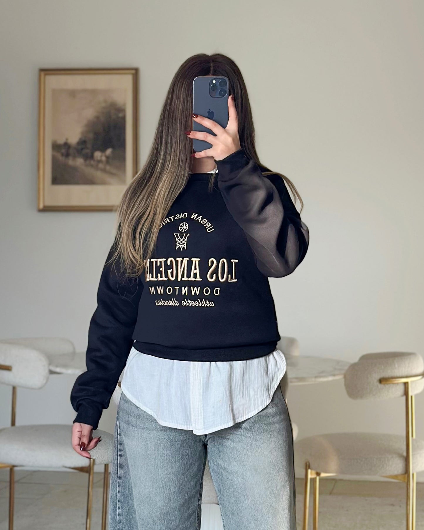 Los Angeles Letter Graphic Sweatshirt