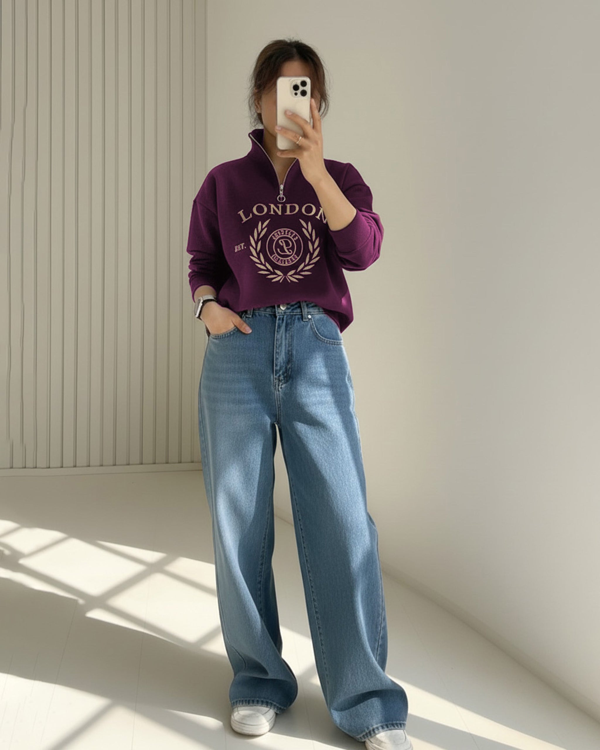 London Graphic Half Zip Sweatshirt