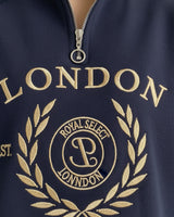 London Graphic Half Zip Sweatshirt | Dark Blue - Eva Fashion - Online Clothing Store for Women
