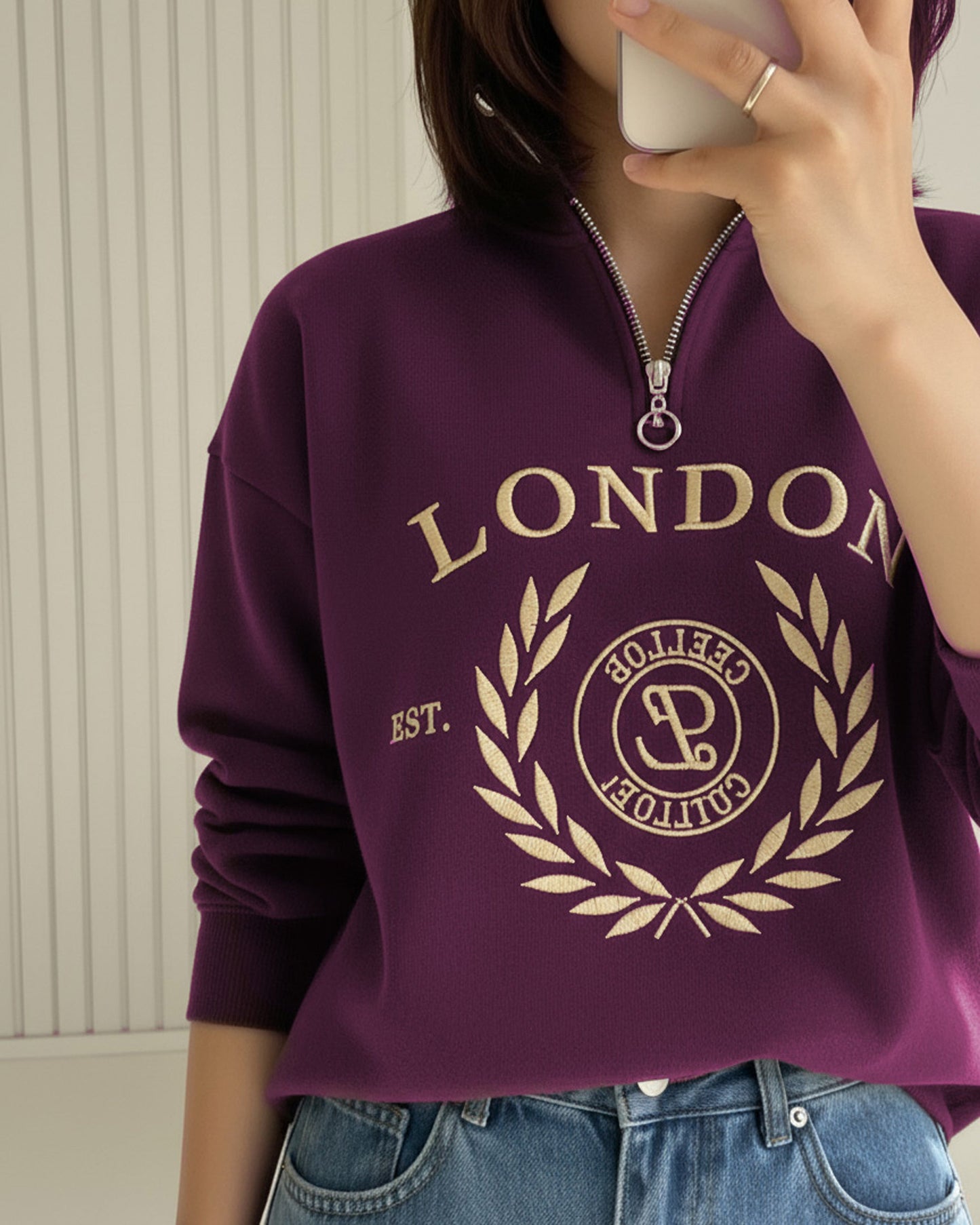 London Graphic Half Zip Sweatshirt