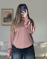 Rhinestone Puff Sleeve Sweatshirt