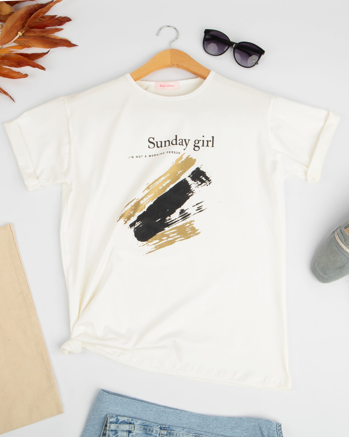 Sunday Girl Metallic Print T-Shirt