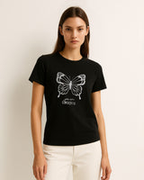 You Are Unique Butterfly T-Shirt | Black - Eva Fashion - Online Clothing Store for Women
