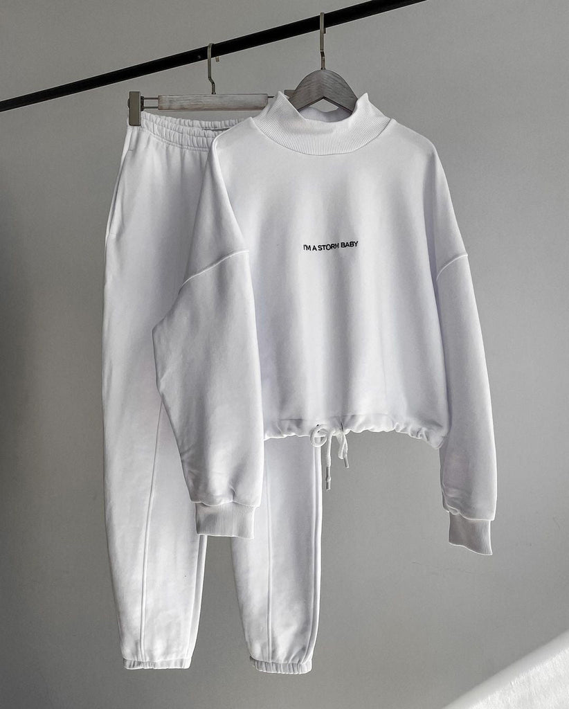 Drop Shoulder Letter Tracksuit