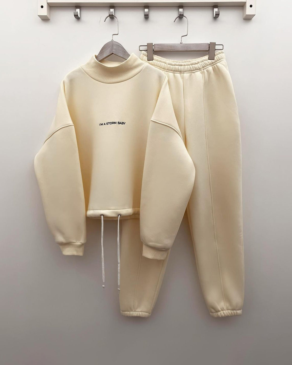 Drop Shoulder Letter Tracksuit