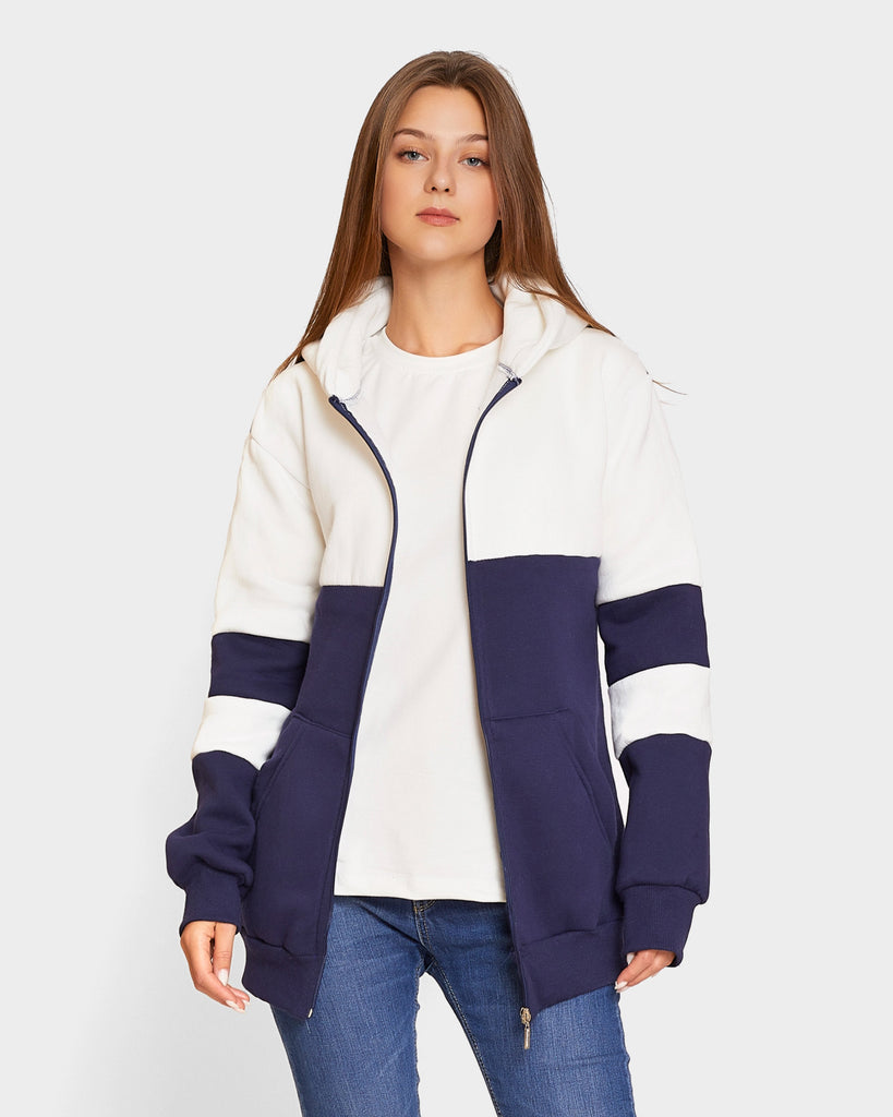 Sleeve Striped Hooded Jacket