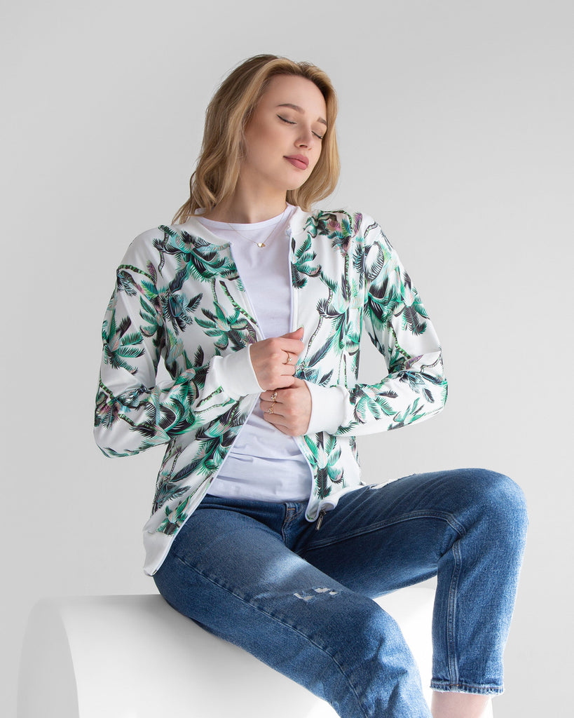 Floral Print Bomber Jacket