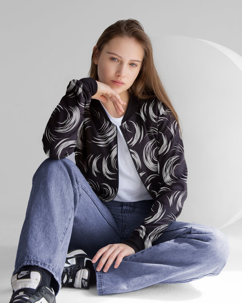 Brush Strokes Bomber Jacket