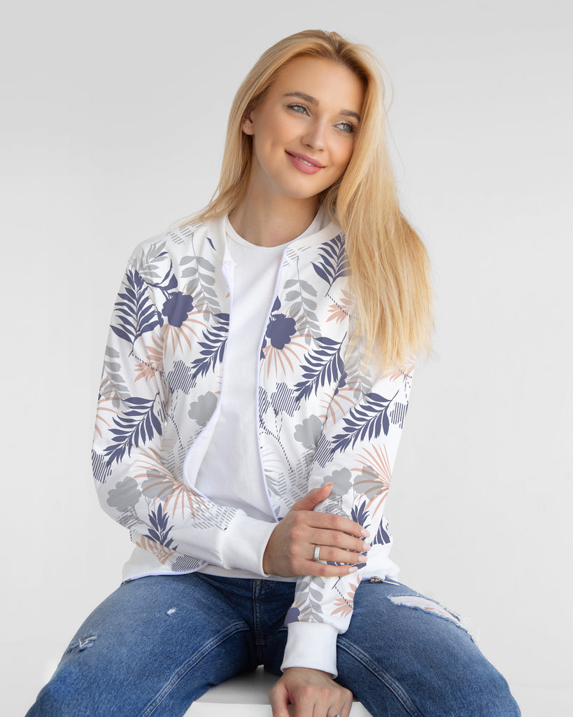 Floral Print Bomber Jacket