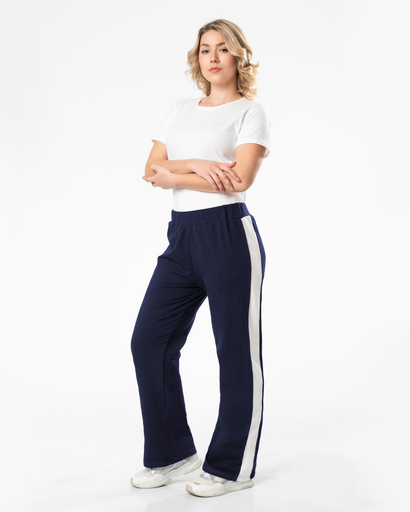 Contrast Side Wide Leg Sweatpants