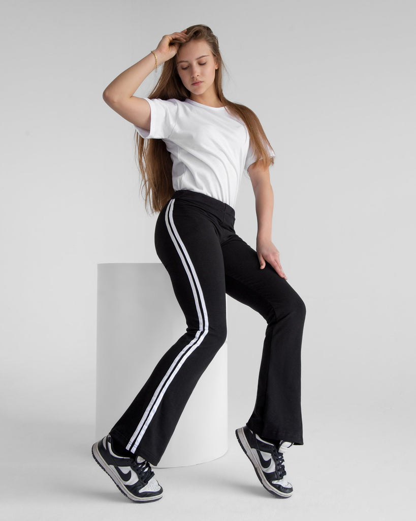 Wide Leg Double Striped Sweatpants