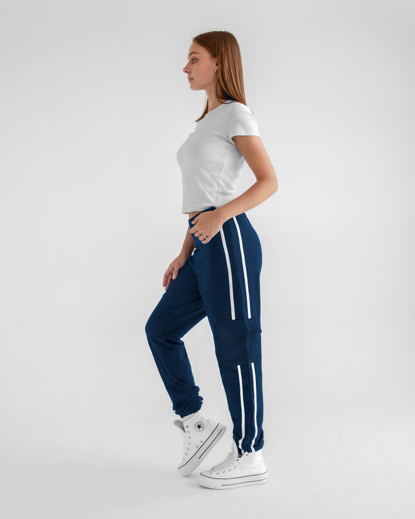 Double Striped Cargo Sweatpants