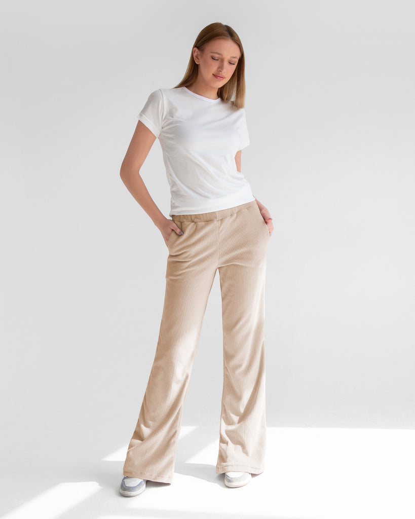 High Waist Wide Leg Corduroy Pants - Main Image