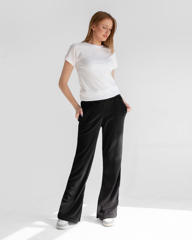 High Waist Wide Leg Corduroy Pants