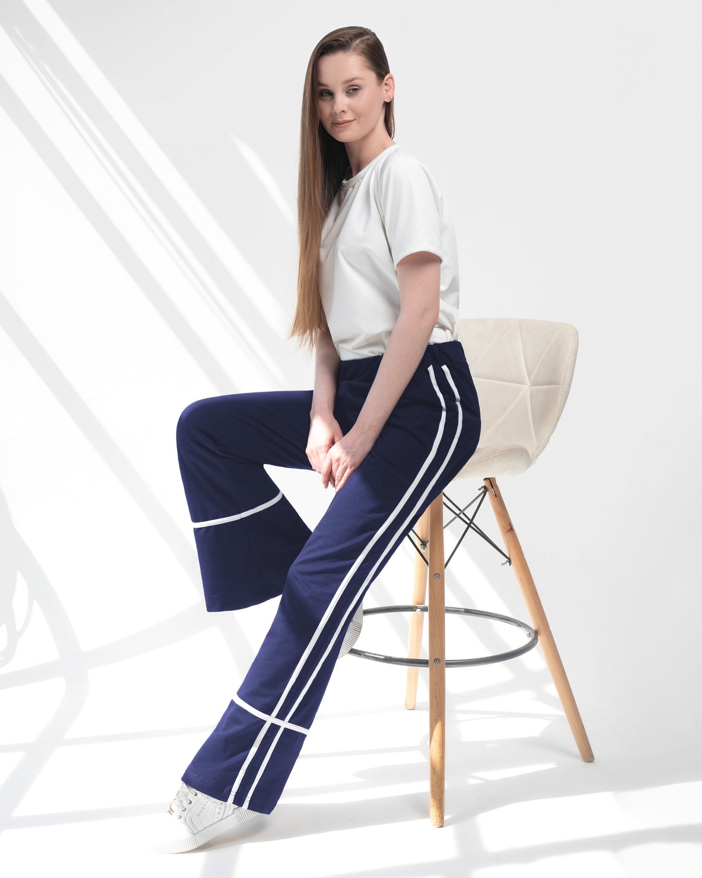 Double Striped Wide Leg Sweatpants