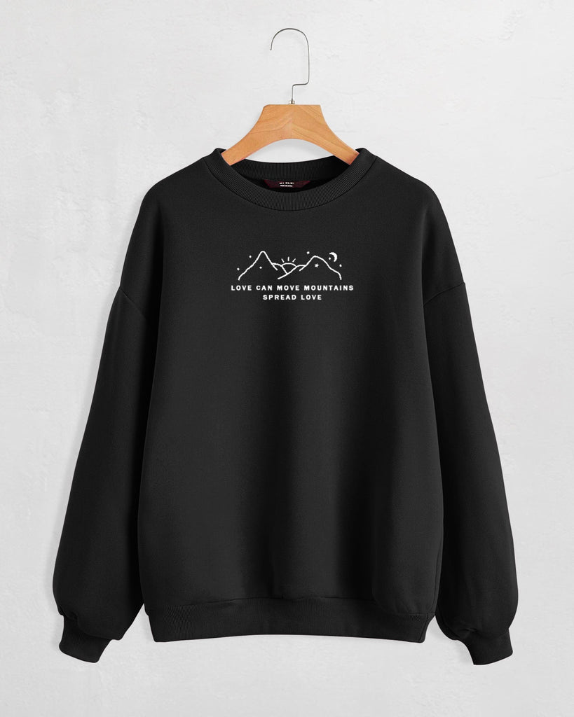 Drop Shoulder Graphic Mountains Sweatshirt
