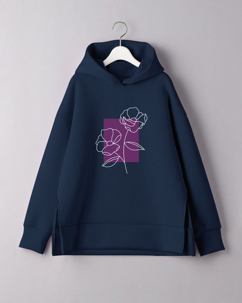 Floral Print Side Split Sweatshirt