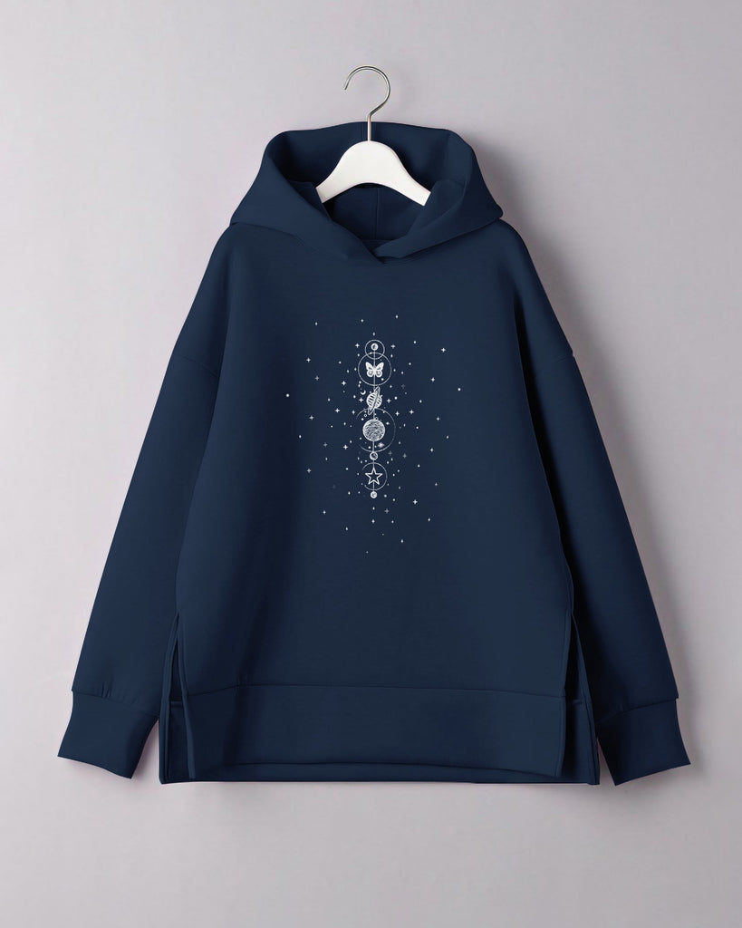 Astronomic Print Side Split Sweatshirt