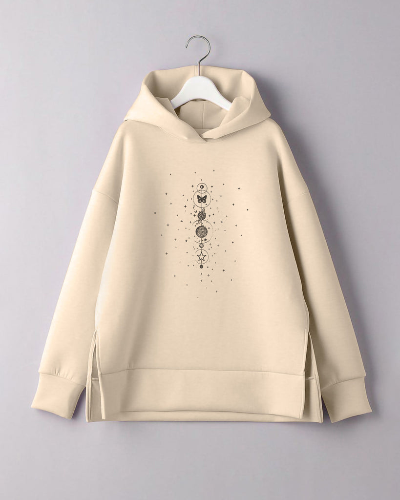 Astronomic Print Side Split Sweatshirt