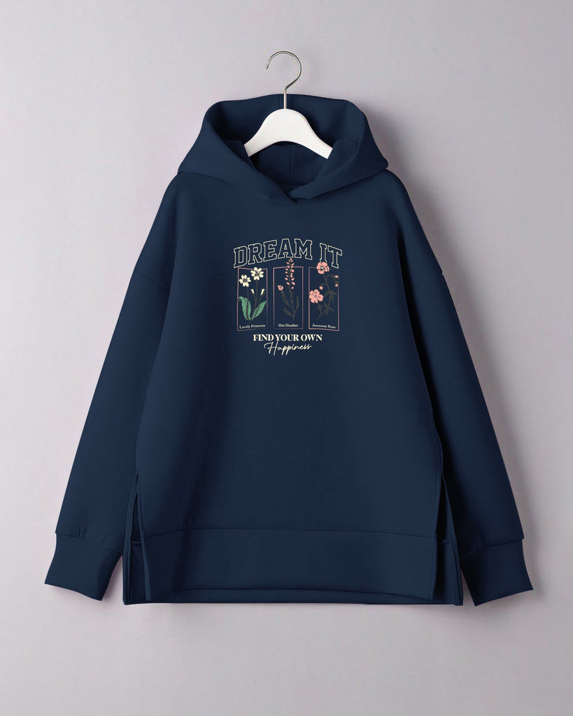 Letter Graphic Side Split Sweatshirt