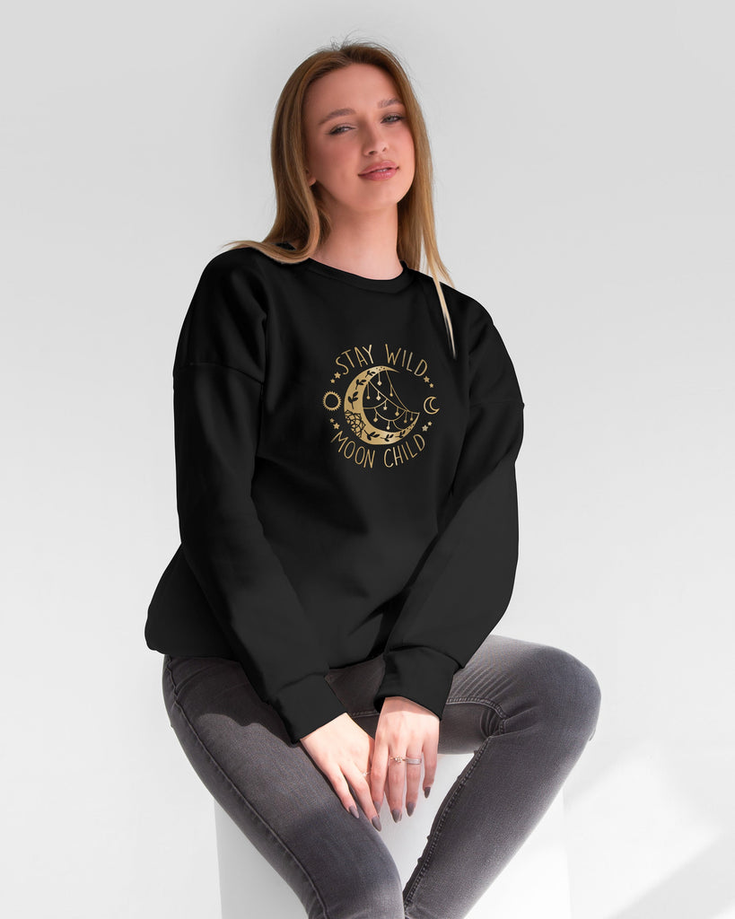 Oversized Graphic Moon Sweatshirt