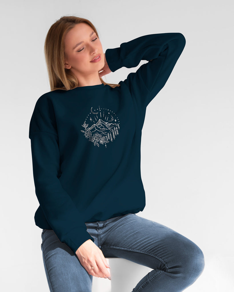 Oversized Graphic Mountains Sweatshirt