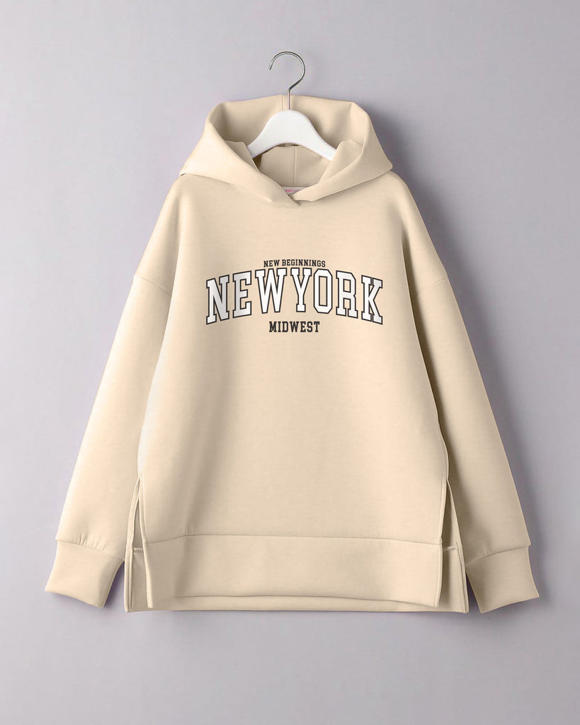 New York Letter Graphic Side Split Sweatshirt